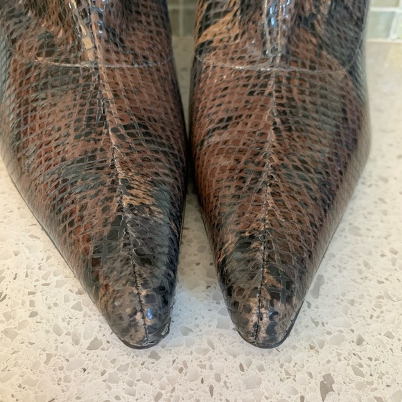 Mid-Calf Snakeskin Print Booties - Picture 4 of 6